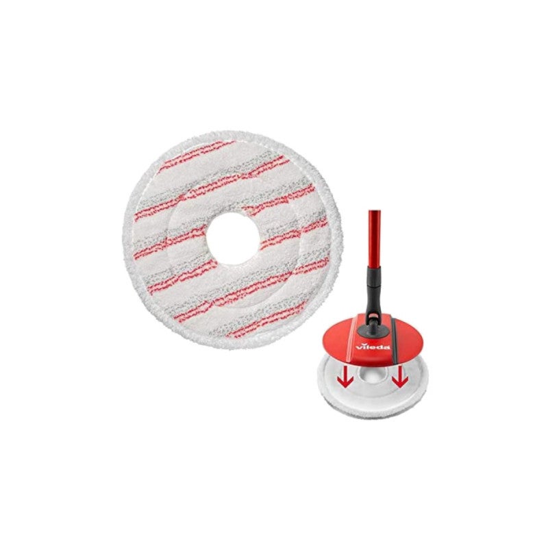 Confezione 4 Testine Di Ricambio Per Mocio Vileda Spin & Clean – Microfibra Lavabile, Per Pavimenti Duri