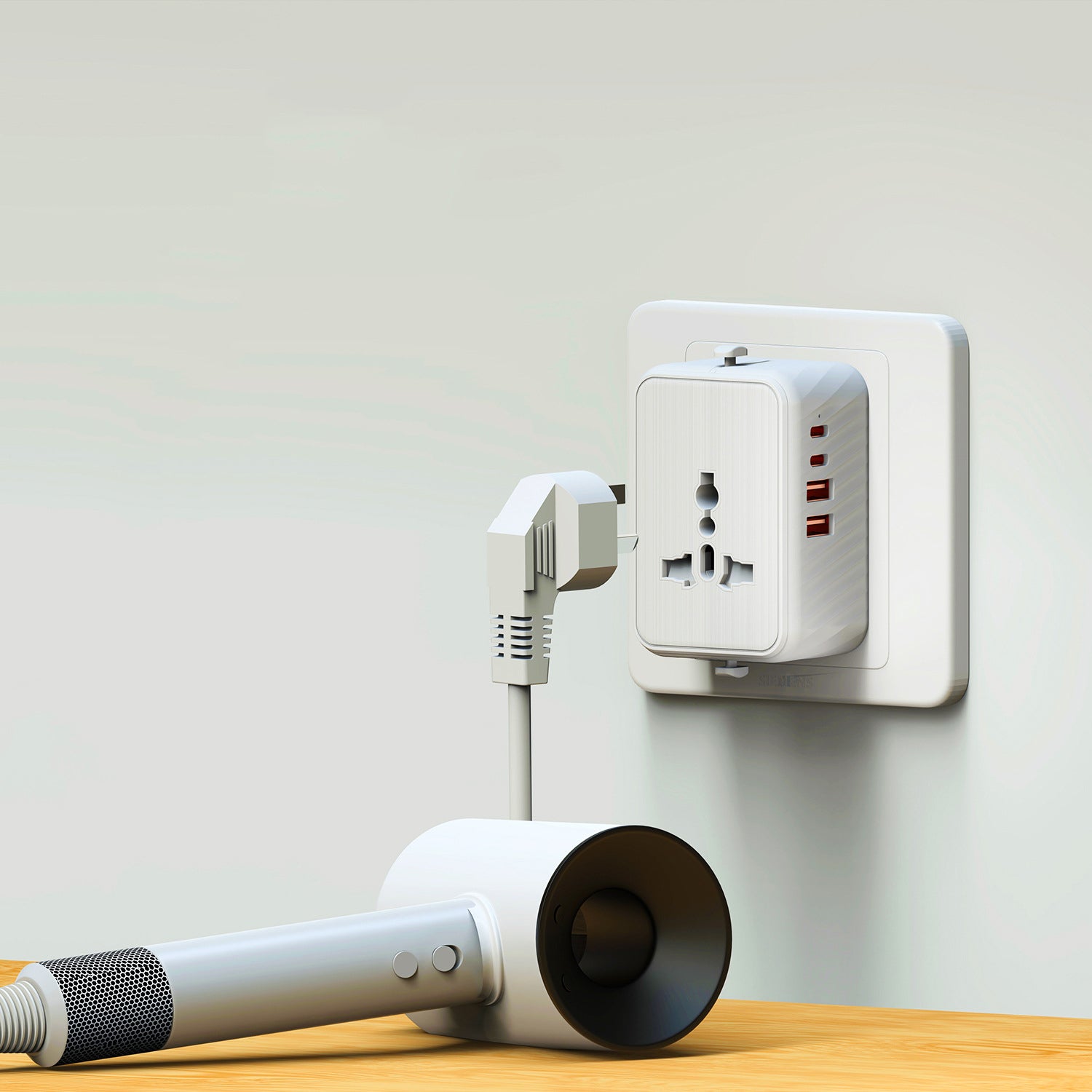 Adaptador de Viagem, Ficha de Conversão para Viagem, Adaptador Universal de Viagem, Branco, 2U+2C, 3,4A, 17W - 3