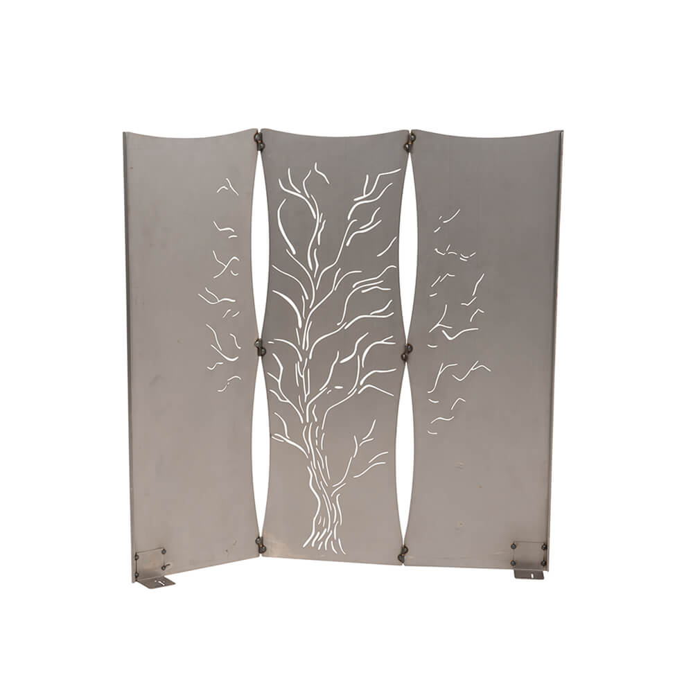 HOME DELUXE - Brise-vue Treeflow - 120 x 41,5 cm - résistant aux intempéries, aspect rouille raffiné I Plaque rouille, piquet de jardin, piquet - 3