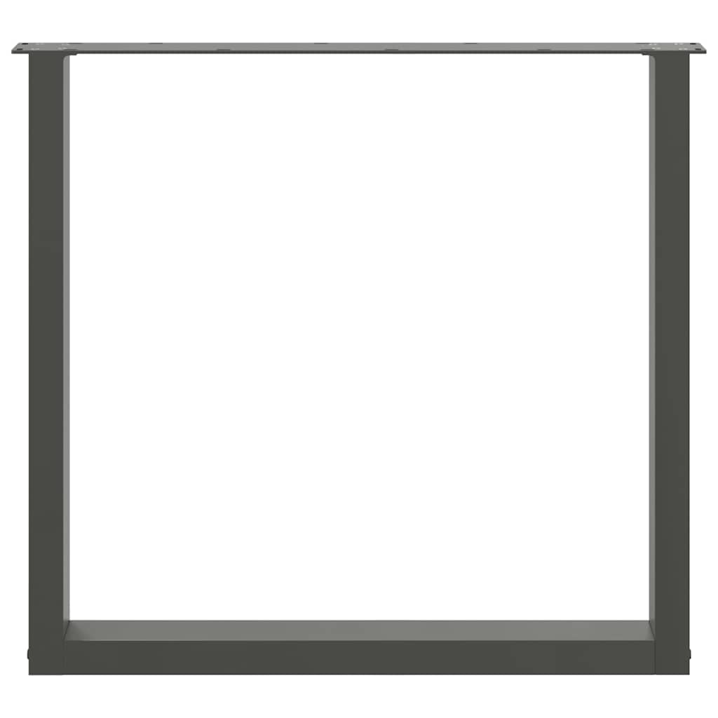 Maison Exclusive - Pieds de table à manger en U 2 pièces Anthracite 90 x (72-73) cm Acier - 5