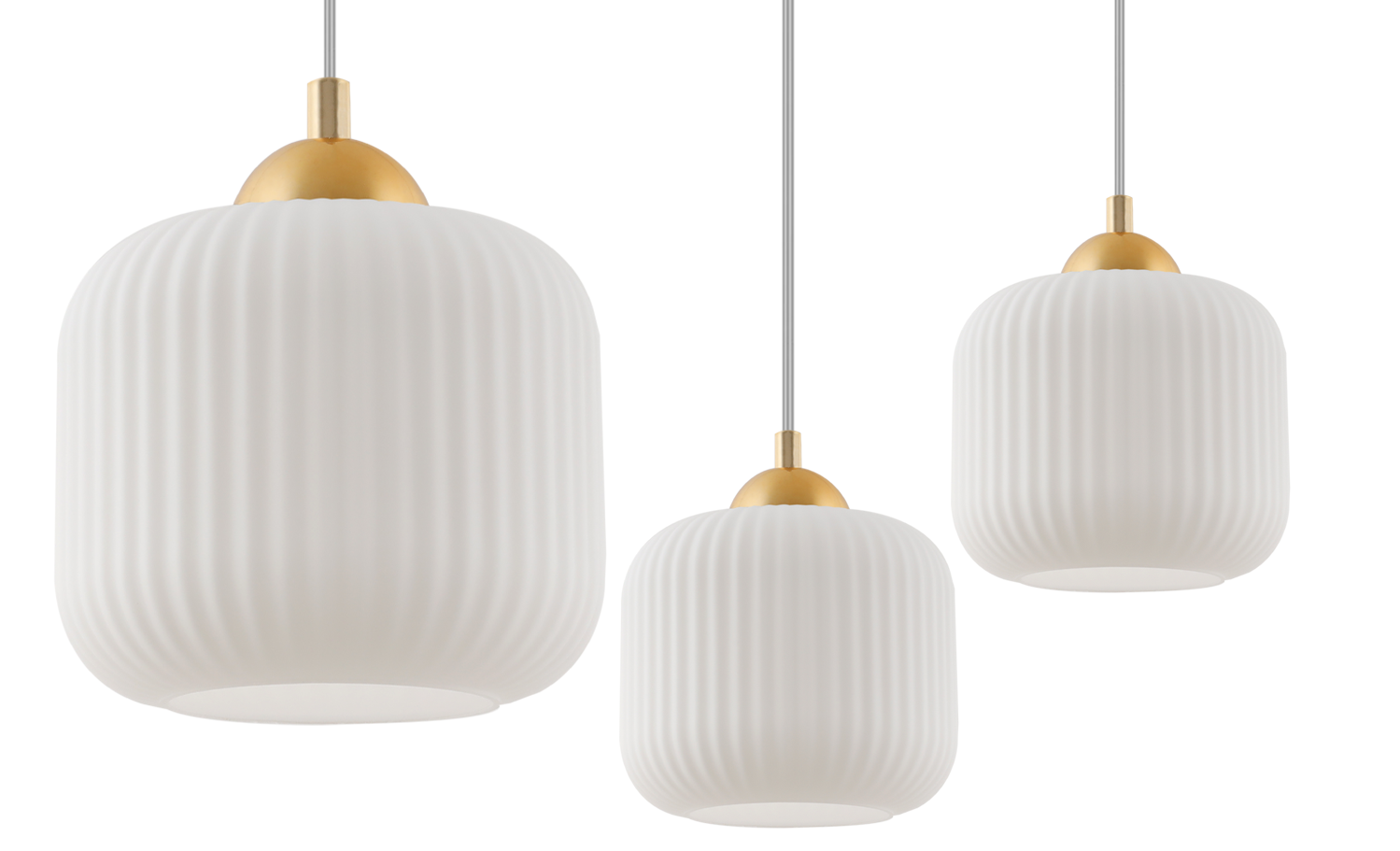 Lampa sufitowa wisząca Riffle loft 1xE27 klosz walec złoty/biały Light Home LH - 7