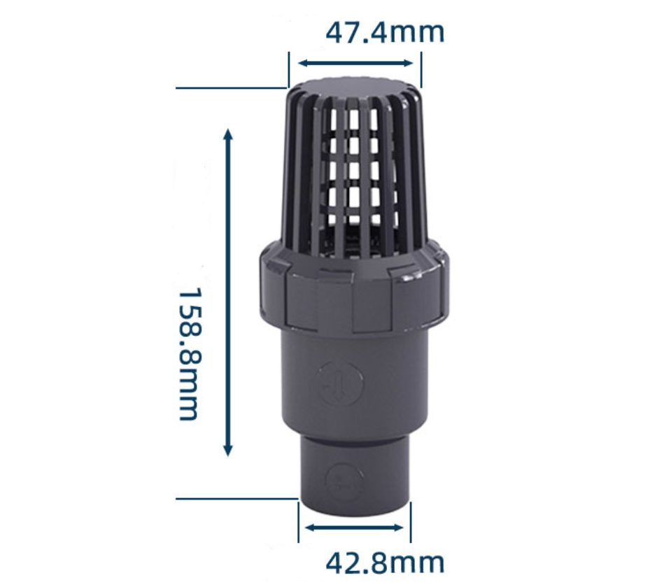 Clapet pied clapet anti retour a boule aspiration 32 mm clapet crepine anti retour antiretour pvc piscine pompe (Diamètre Intérieur 32mm) - 2
