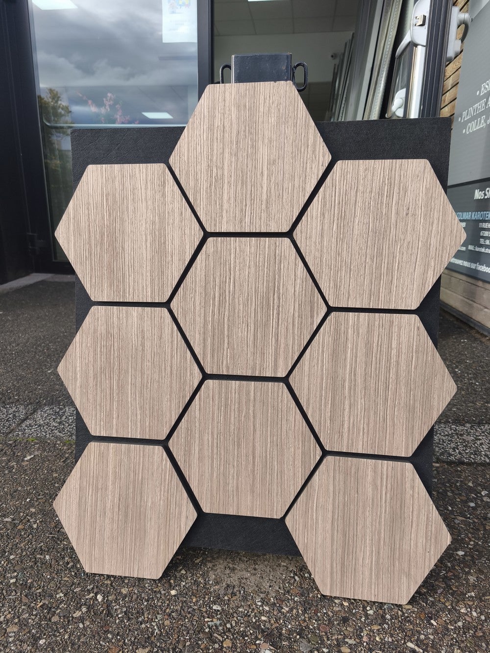 Panneaux Décoration Hexagonaux Smoke Oak 76x61cm avec feutre acoustique - 2