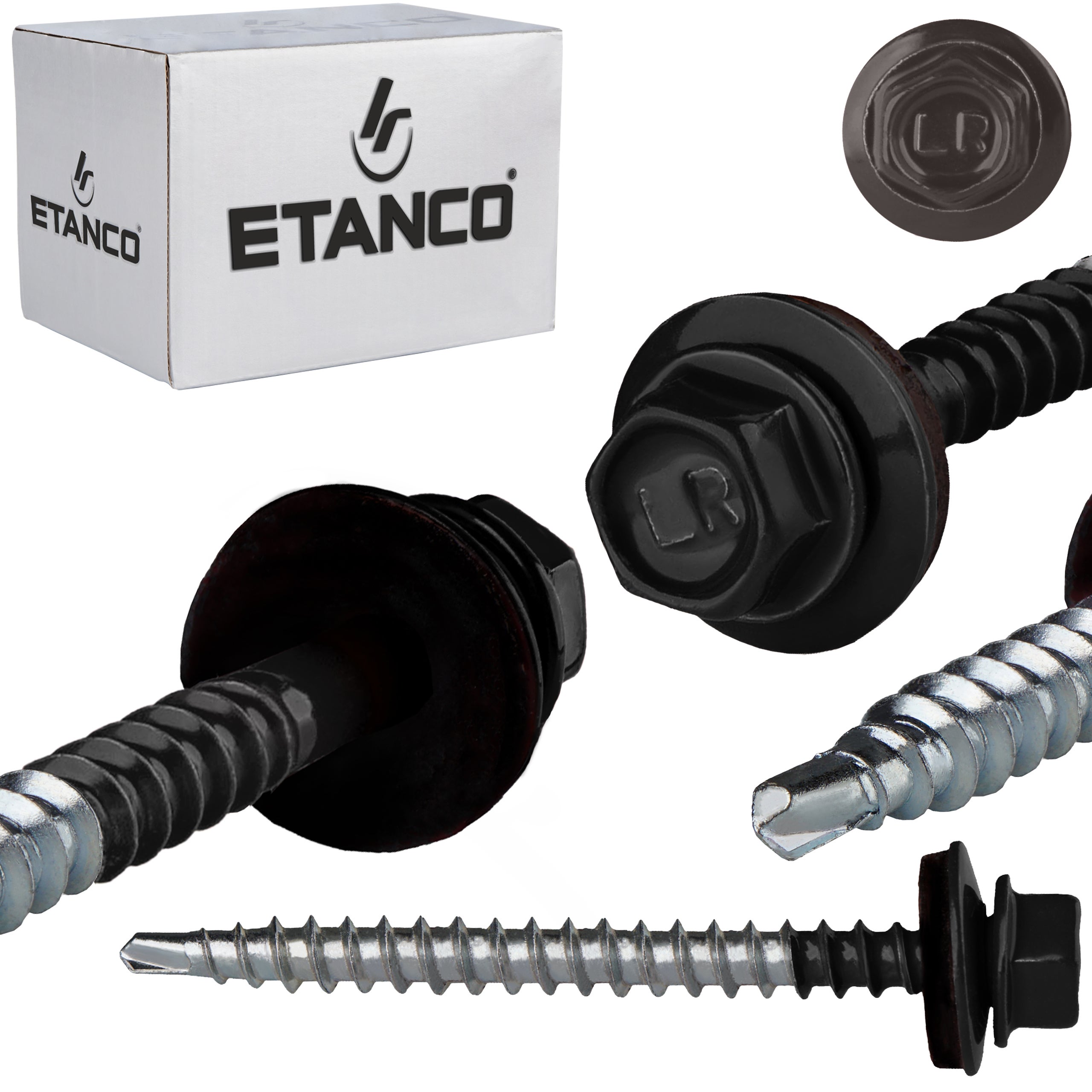 Wkręty farmerskie Etanco GTF2 4,8x60 mm RAL 9005 100szt