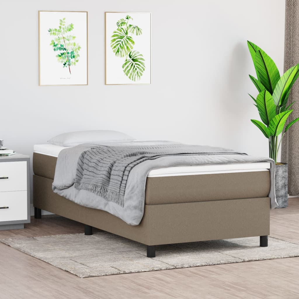 Łóżko kontynentalne Taupe 80x200 cm Tkanina vidaXL
