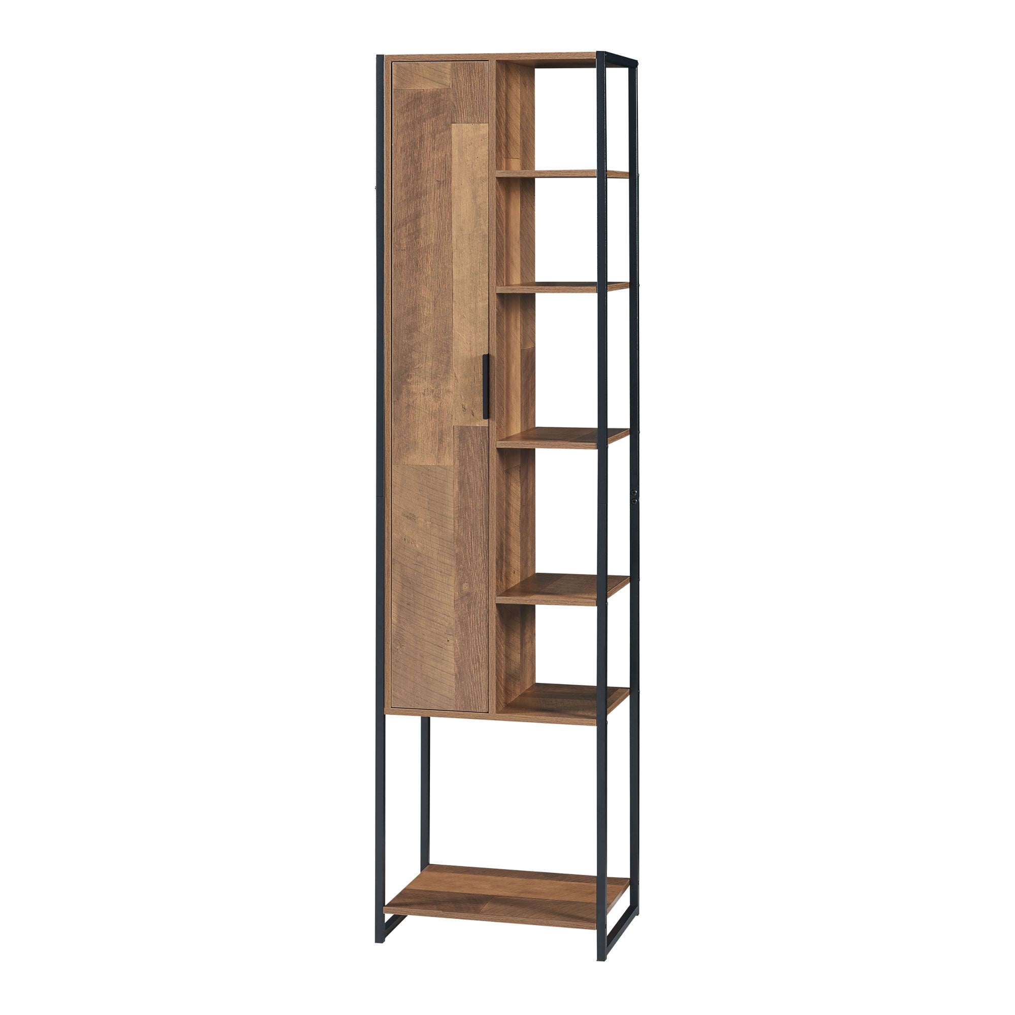 Armario alto Namsskogan con puerta 165x42,5x30cm - Efecto nogal [en.casa] - 2