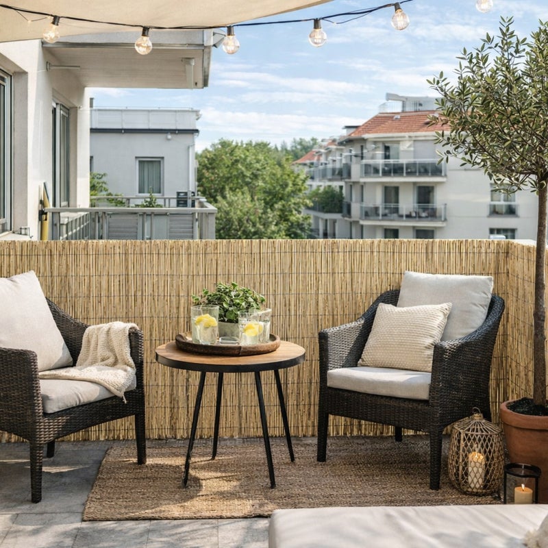 Mata Z Prasowanego Tataraku Trzcinowa Na Balkon Ogrodzenie 1x3m