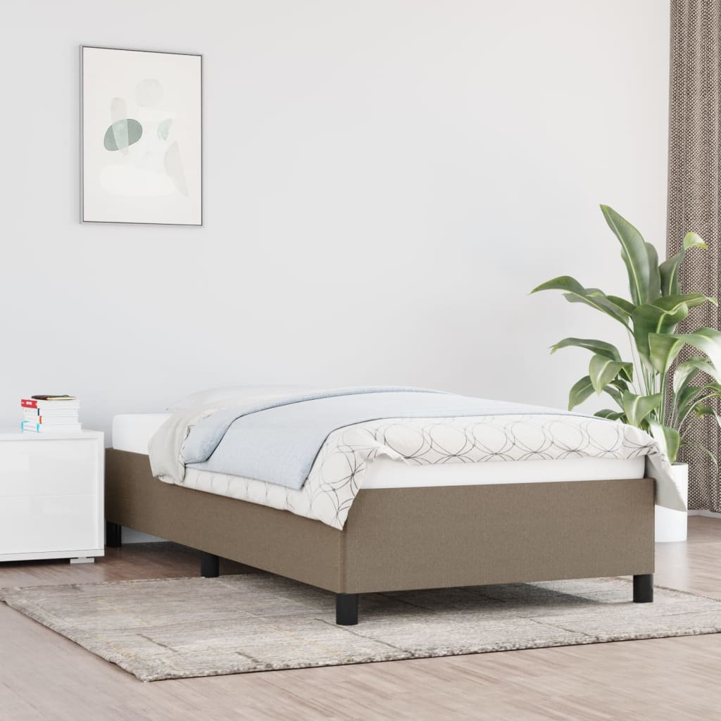 Rama łóżka bez materaca Taupe 80x200 cm Tkanina vidaXL