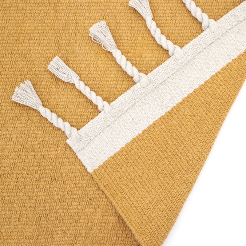 Tapis Contemporain Rectangle Coton recyclé 100x150cm Lisboa moutarde - 6