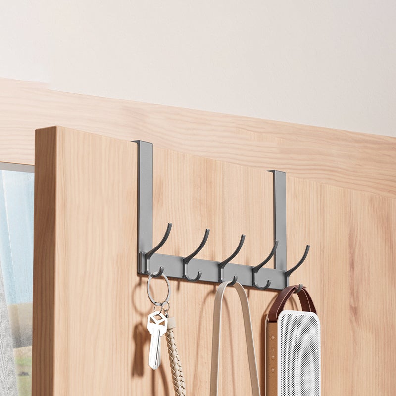 Porte-manteau Mural En Laiton Avec Ajustable 6 Patères Tringle Vetement Meuble Verticale Porte Manteaux Mural Pour Entrée Chambre Couloir Salon Salle De Bain H60cm, Gold