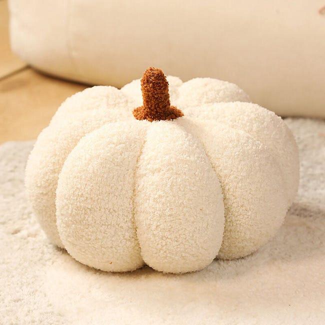 Poduszka w kształcie dyni, 28 cm, bardzo miękka i puszysta, idealna na Halloween lub Święto Dziękczynienia, biała