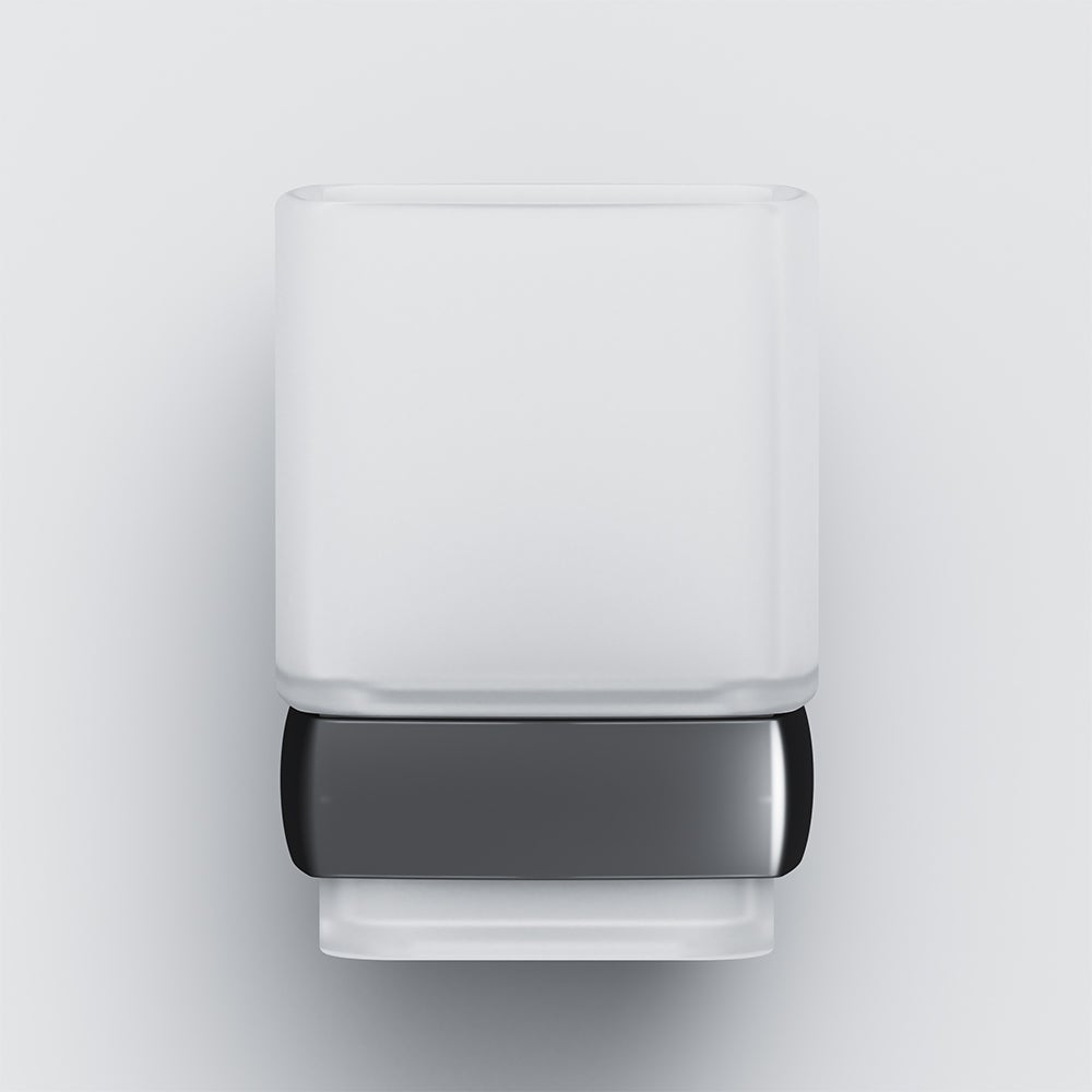 AM.PM Gobelet en verre avec support mural, Noir - 6