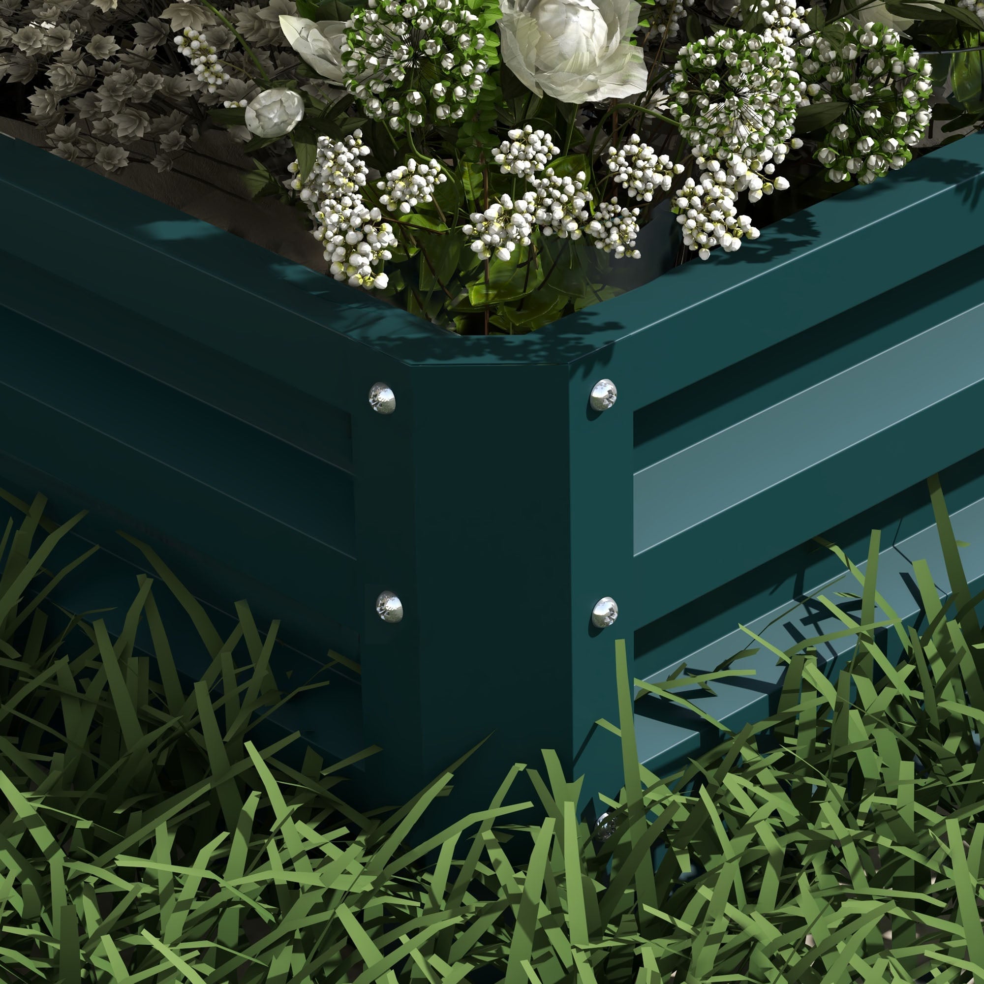 Carré potager de jardin Acier galvanisé Outsunny - 7