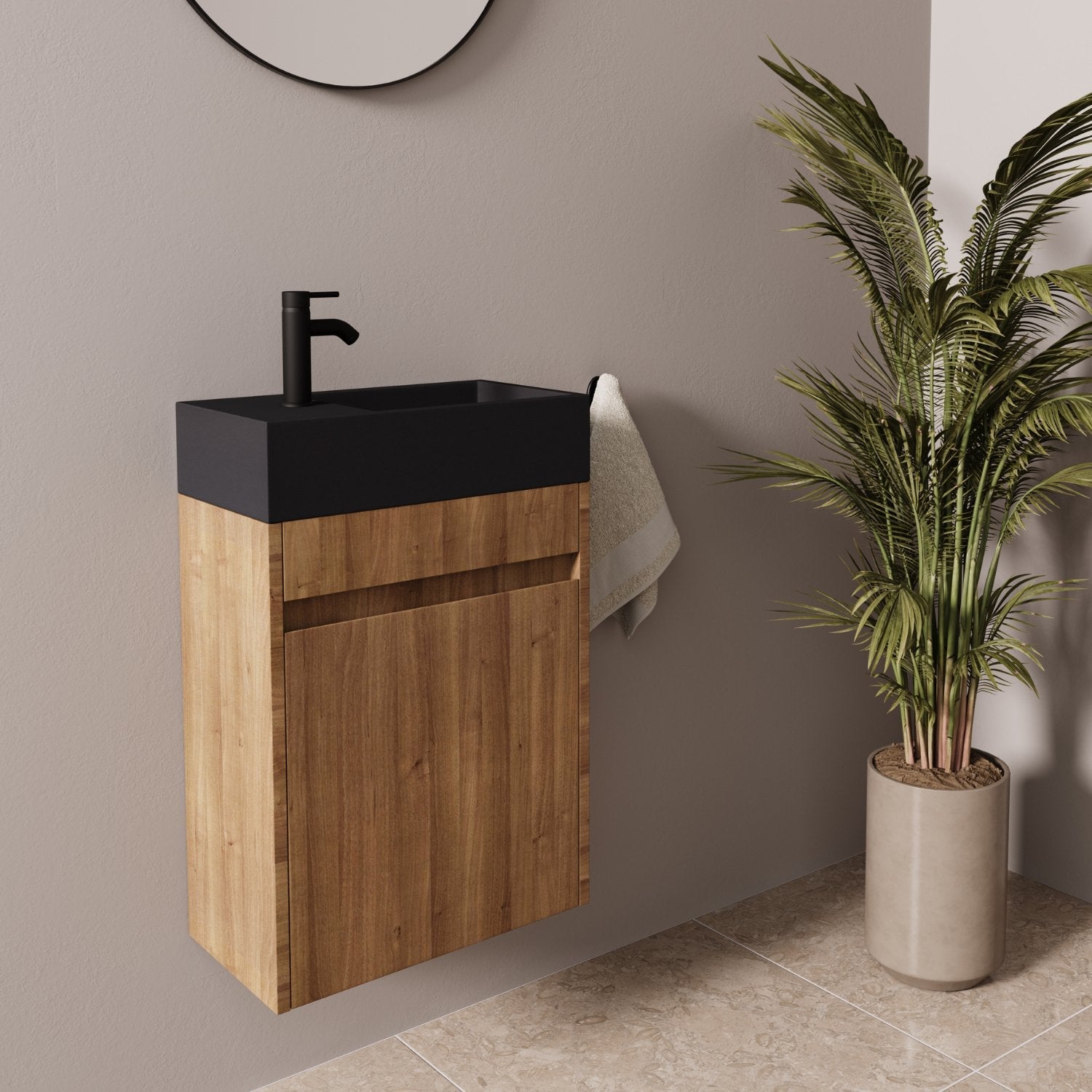 LOMAZOO meuble lave-mains Ibiza chêne chaud - 40cm - 2