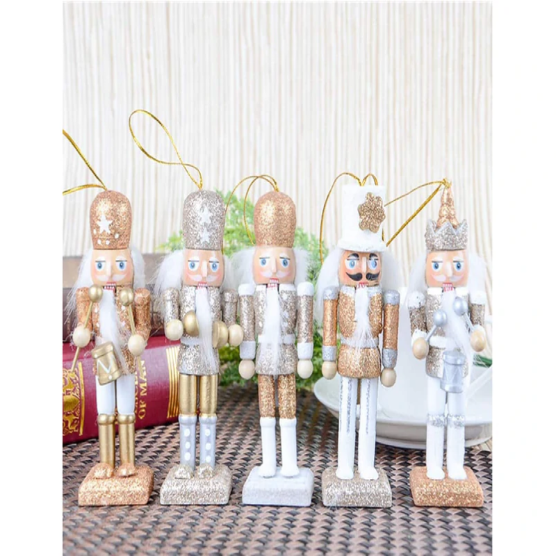 Decorazioni Di Natale In Legno 2 Casse-Noisette Soldats En Bois 30 Cm - Décoration Noël - Style Cornemuse Et Pistolet Casse-noisette Soldat Bois