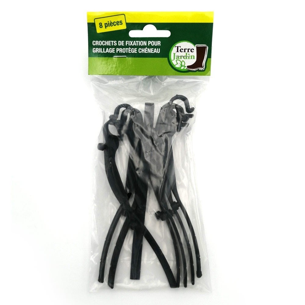 Lot de 8 crochets fixation grillage chéneau - 2