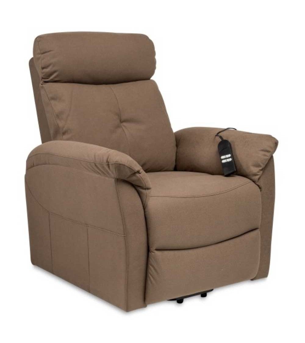 Sillón relax boston sistema power lift levanta personas con 2 motores en color marrón