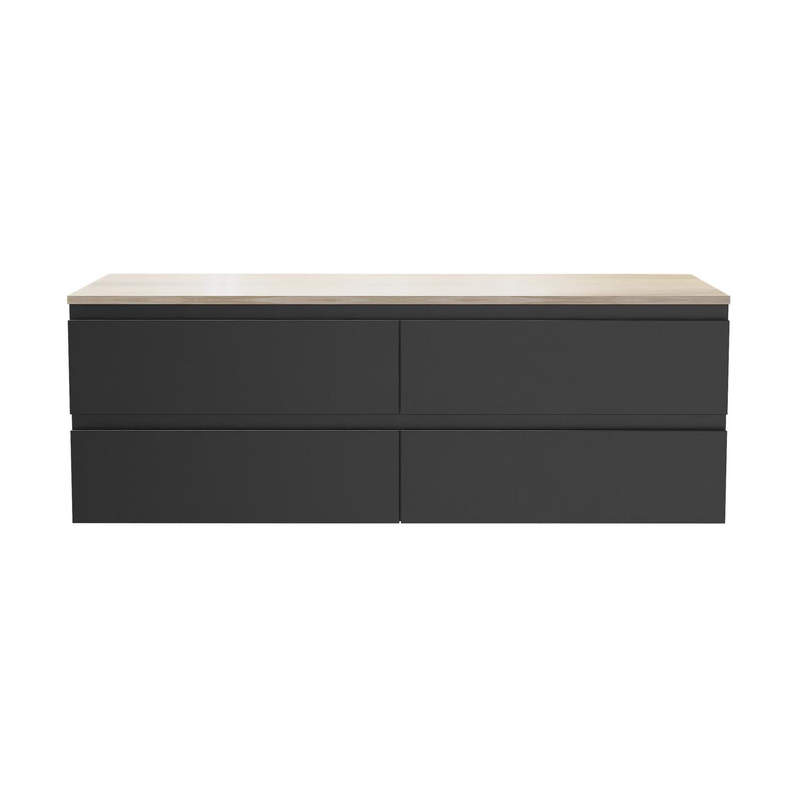 Meuble double vasque SORRENTO suspendu avec plan effet bois 120 cm - 7