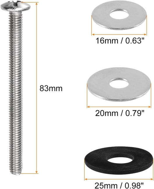 2 Vi Per Sedile WC, Coperchio Dado, Coperchio, K Di Montaggio Per Fissaggio Superiore, Accessori Per Il Bagno, Vi Di Ricambio Per Sedile WC - Foto 11