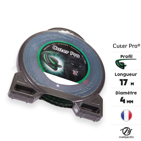 Fil nylon Cuter'Pro 4 mm x 17 m. Hélicoïdal. Blister. Fil débroussailleuse - 2