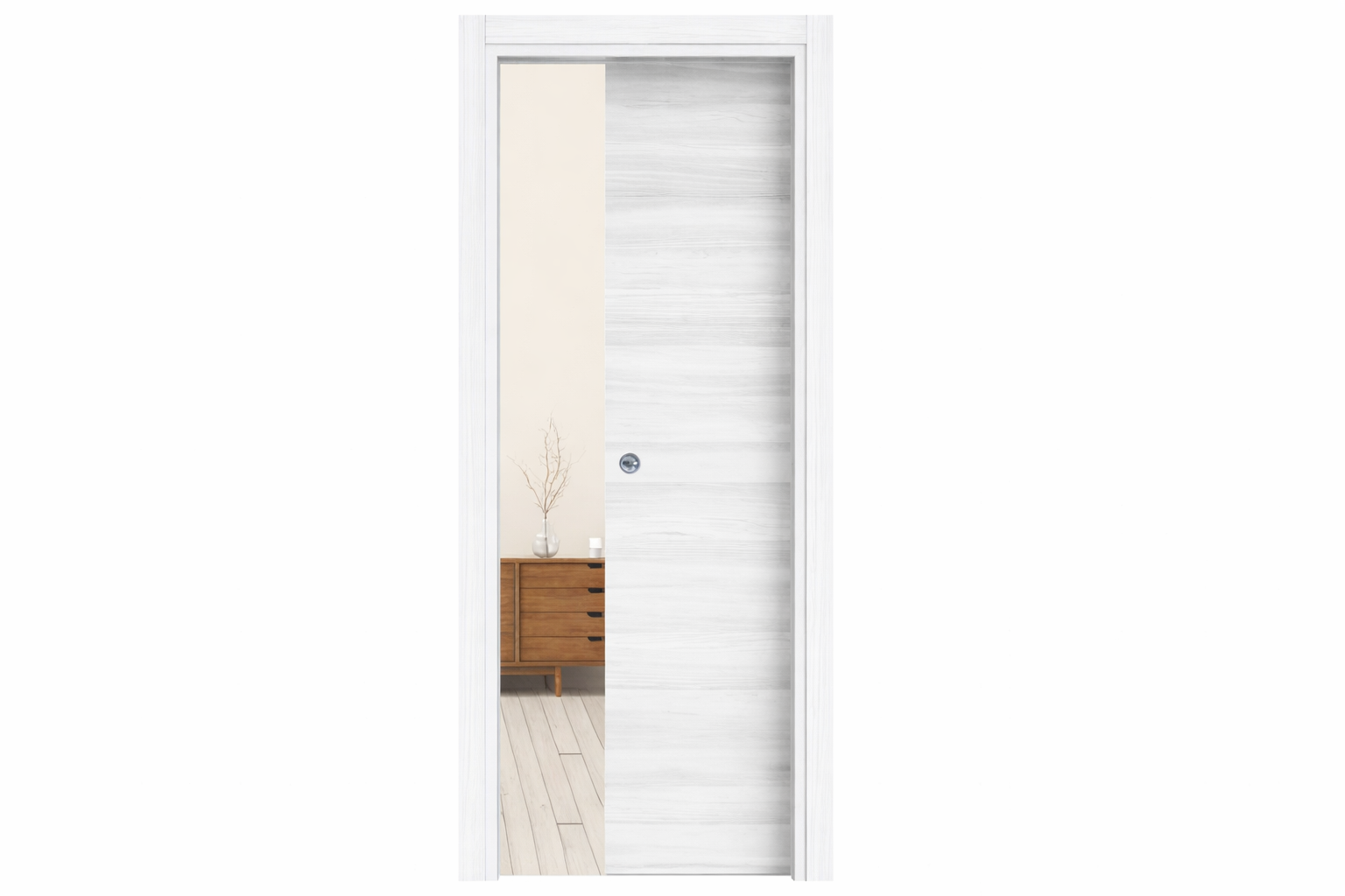 Porta interna scorrevole Milano grigio - reversibile - L80 x H210 - 2