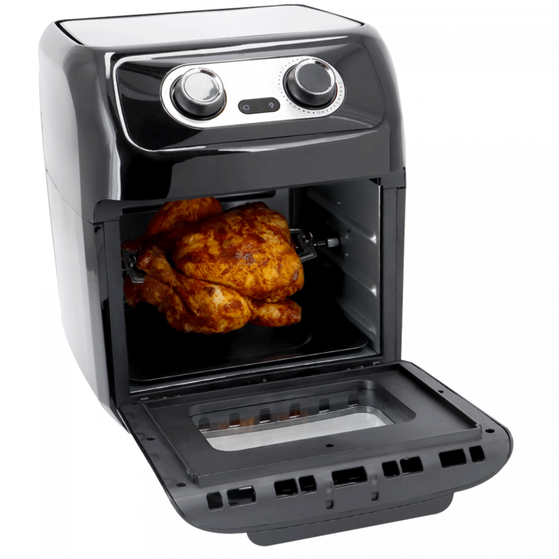 Forno Friggitrice Ad Aria Calda 12Lt Digitale 1800W Frigge Cuoce Senza Olio Nero - Foto 5