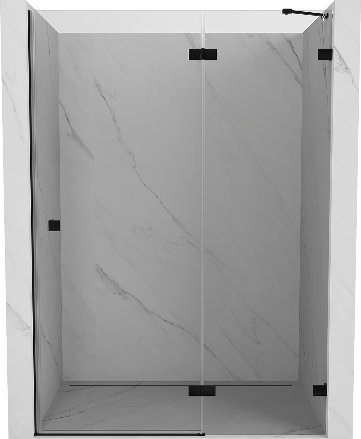 Mexen Lunar drzwi prysznicowe uchylne prawe 140 cm, transparent, czarne - 834-140-000-70-00-P