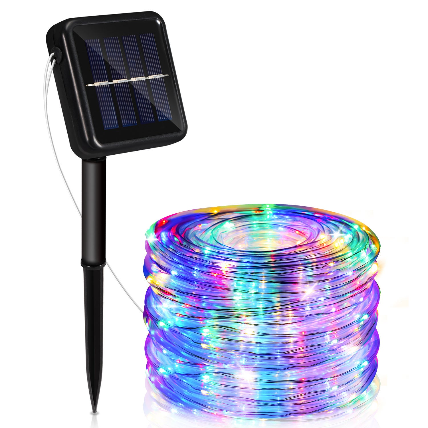 Lampki solarne, 30 m, 300 diod LED, 8 trybów, ochrona IP65, odpowiednie na choinki, do ogrodów, balkonów i dekoracji, wielokolorowe