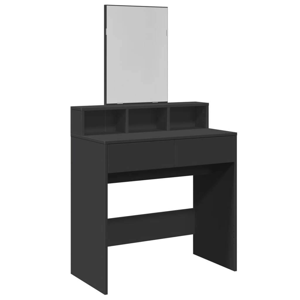 Coiffeuse avec miroir noir 80x41x144,5 cm | Leroy Merlin