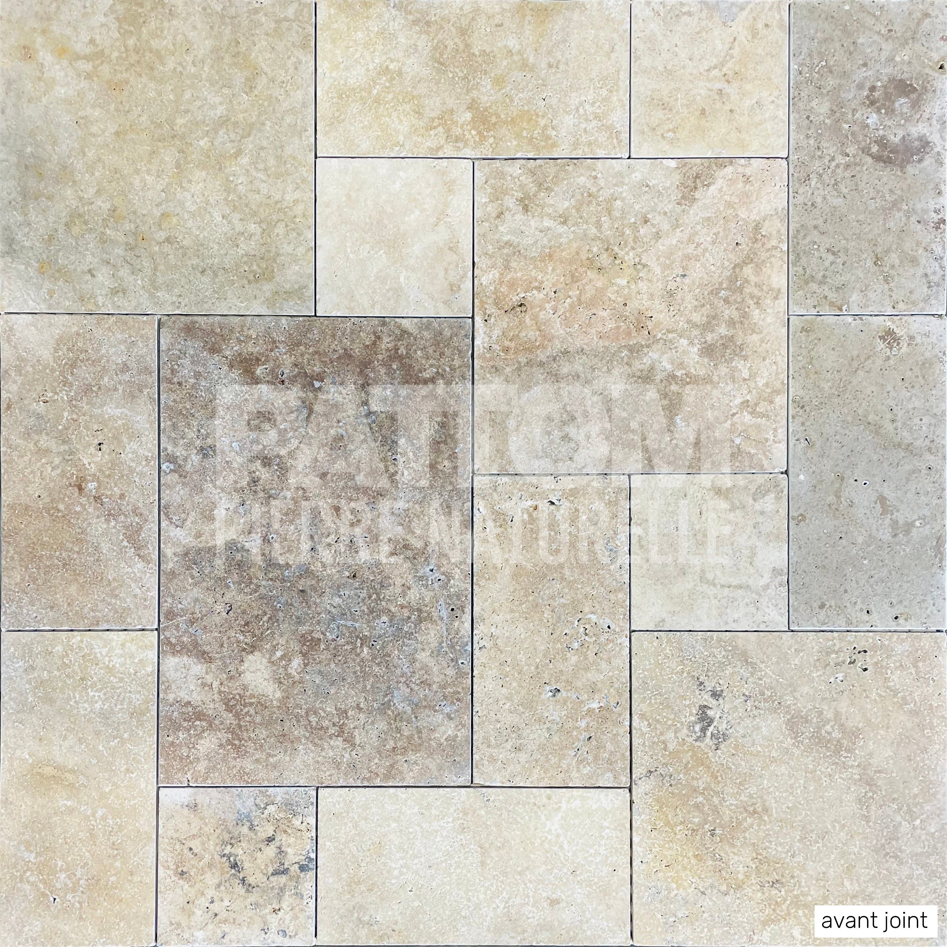 TRAVERTIN STANDARD MIX (1er choix mix), pierre naturelle, Opus 4 formats EP 1,2cm intérieur/exterieure(carton de 0,74m2) PATTOM LIVRAISON PREMIUM - 3