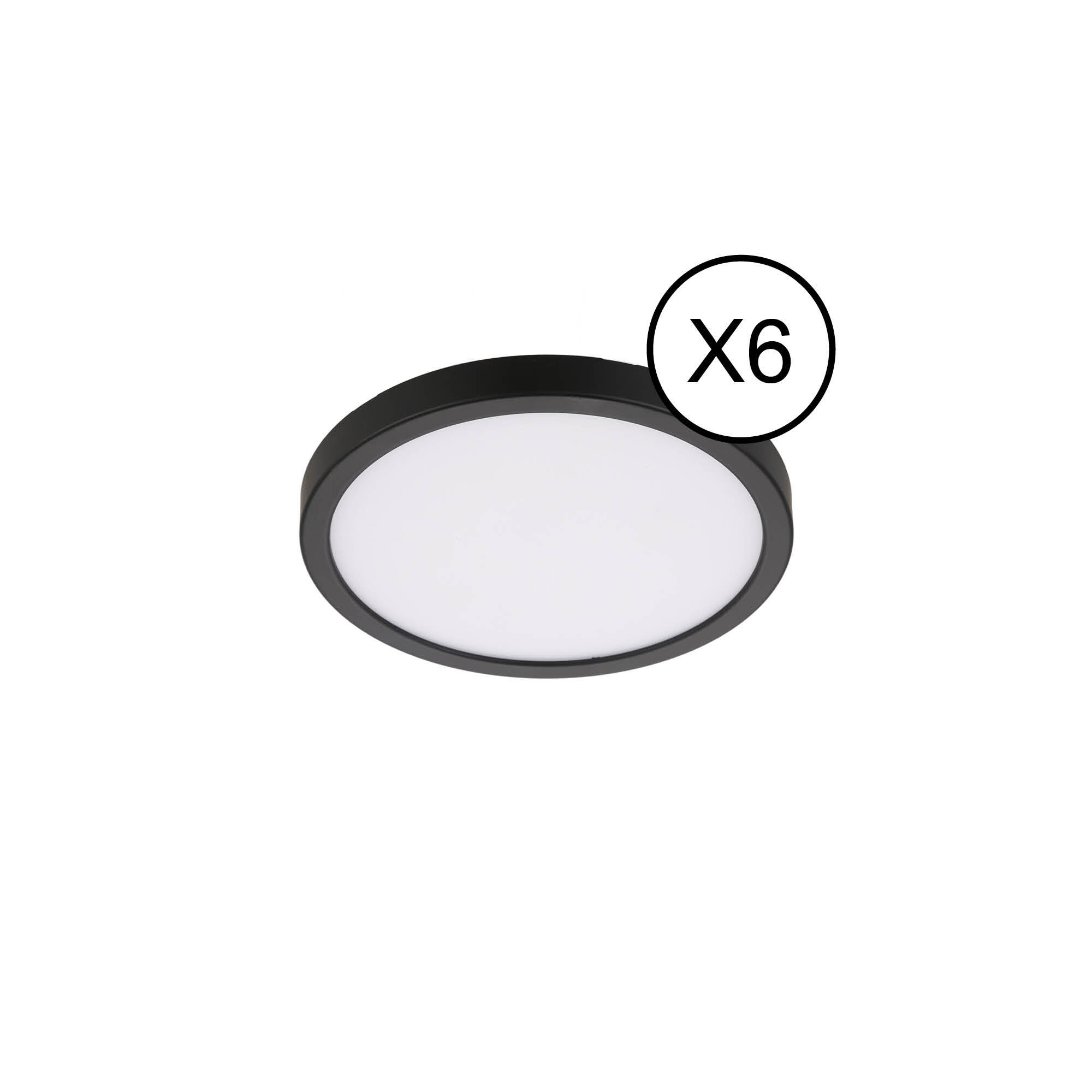 INSPIRE - Zestaw 6 Reflektorów Punktowych SANOA L Ø22,8 cm - LED 2500 lm - Ściemnianie 50/100% - 2700K/4000K - Czarny