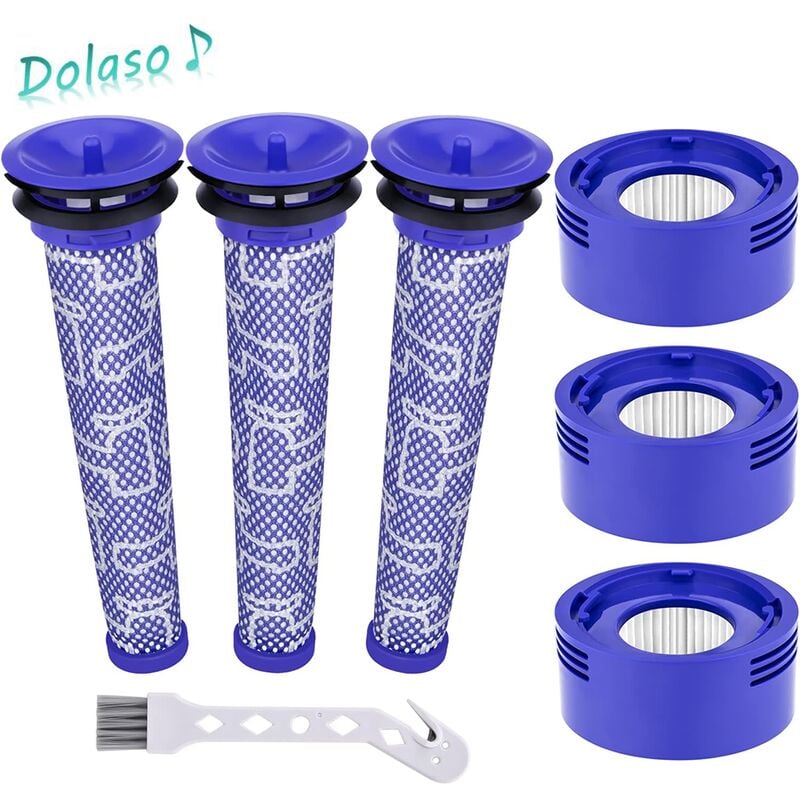 Filtr do odkurzacza Dyson V8, zmywalny filtr do Dyson V7, filtr post-motorowy Dyson V7 V8 i wymienne filtry wstępne HEPA DY-96566101 i 967478-01