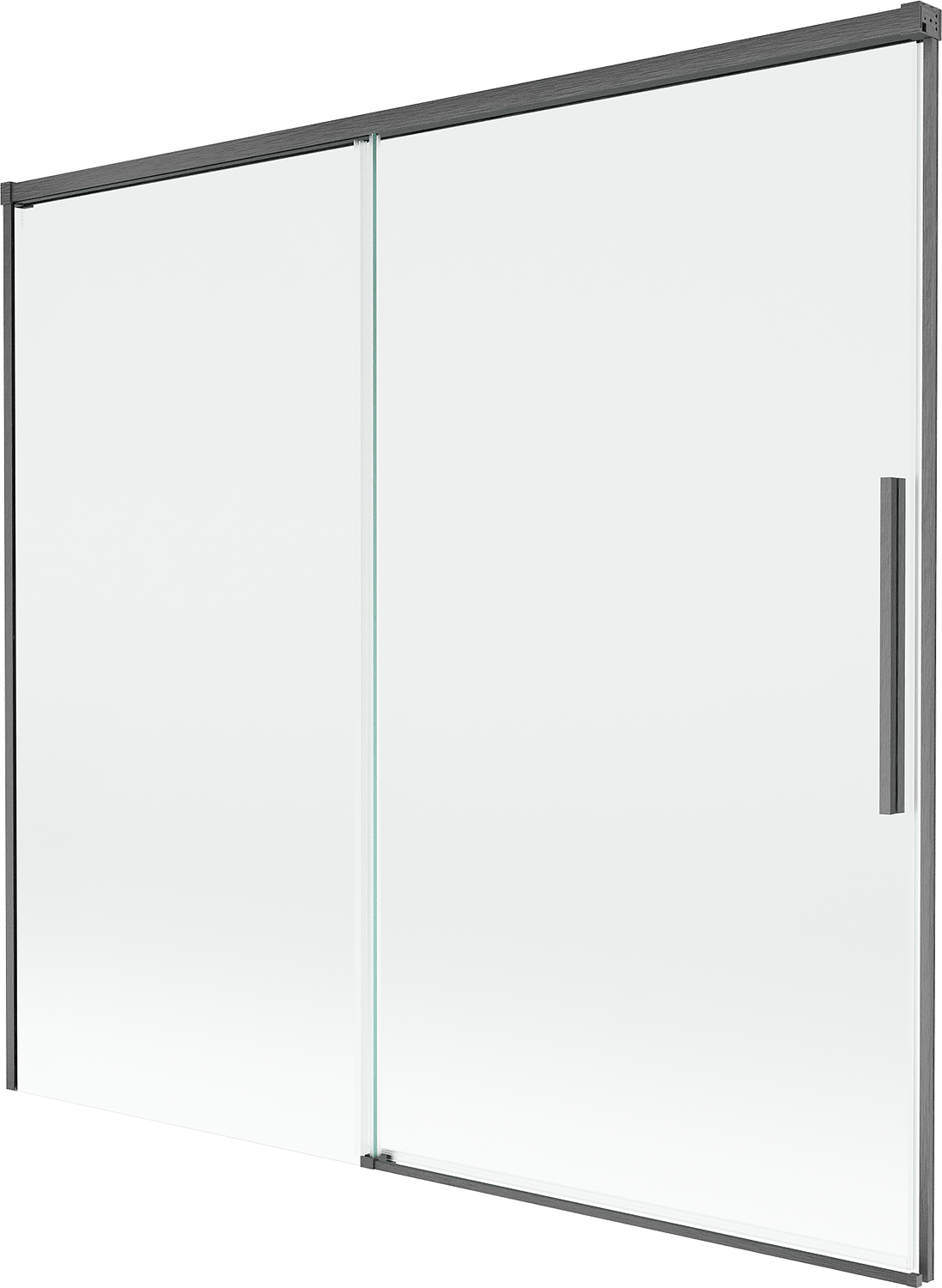 Mexen Rox parawan nawannowy 2-skrzydłowy rozsuwany 170 x 150 cm, transparent, gun gray szczotkowany - 8C9-170-001-66-00
