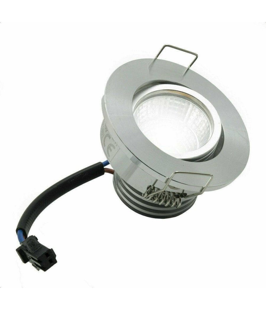 Trade Shop - Faretto 1 Led Cob Incasso 3 Watt 270lm Orientabile Luce Calda Fredda Naturale - Argento-bianco Caldo - - 2
