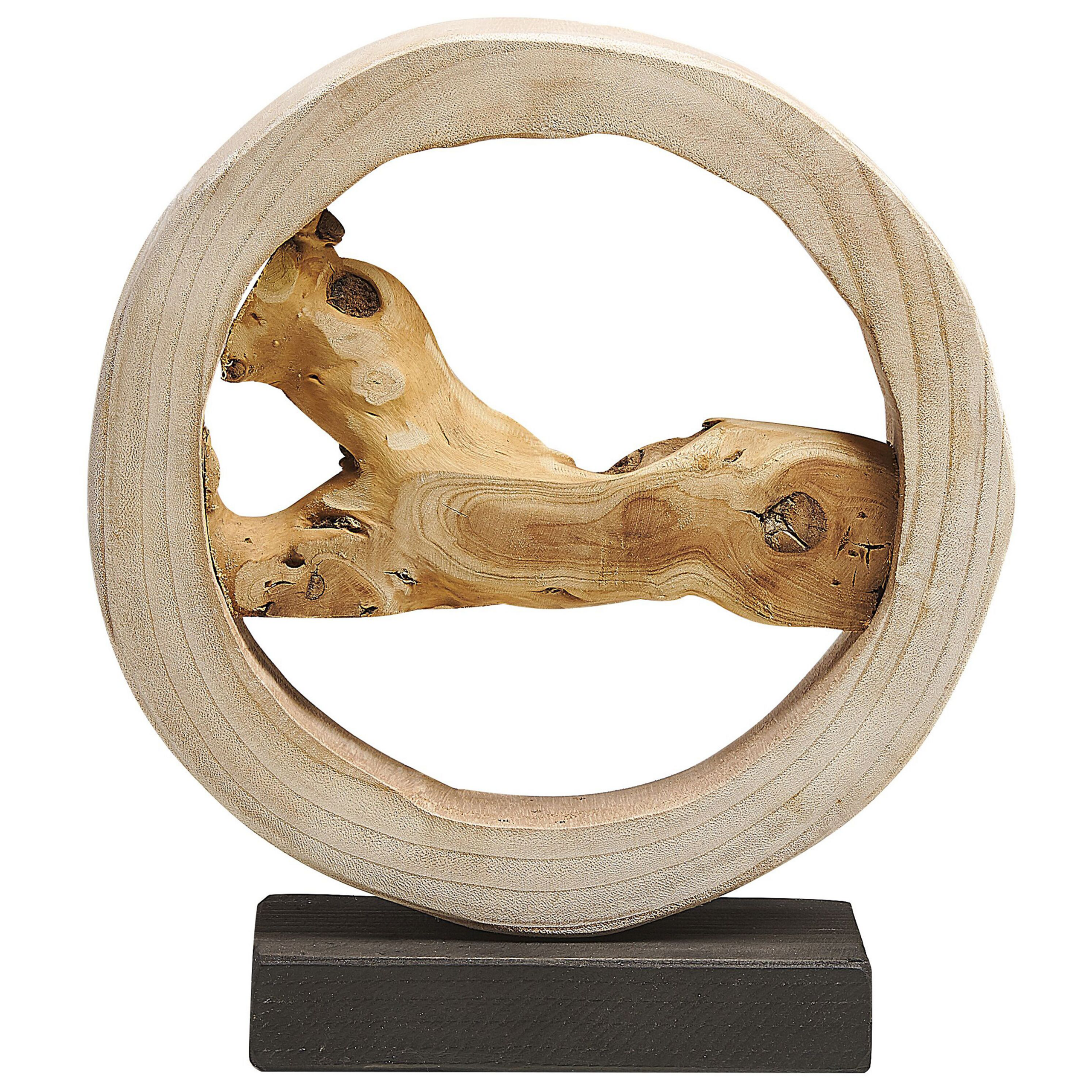 Beliani figura decorativa ocampo madera de abeto escandinavo boho madera clara