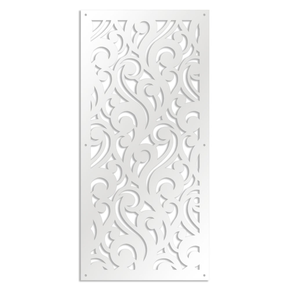 CURL - Panel perforowany z PVC - Osłona przeciwsłoneczna - Rozmiar 98x198 cm - Grubość 1 cm - Kolor BIAŁY