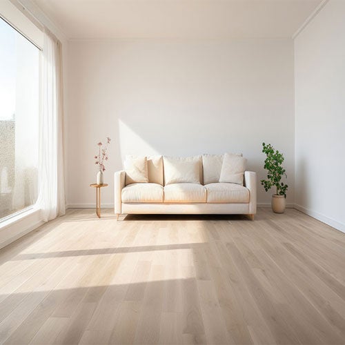 Parquet Chêne contrecollé verni brossé Pr Bis (petits nœuds) invisible Chelsea 150x14mm - Longueurs Variables - 4mm de couche d'usure