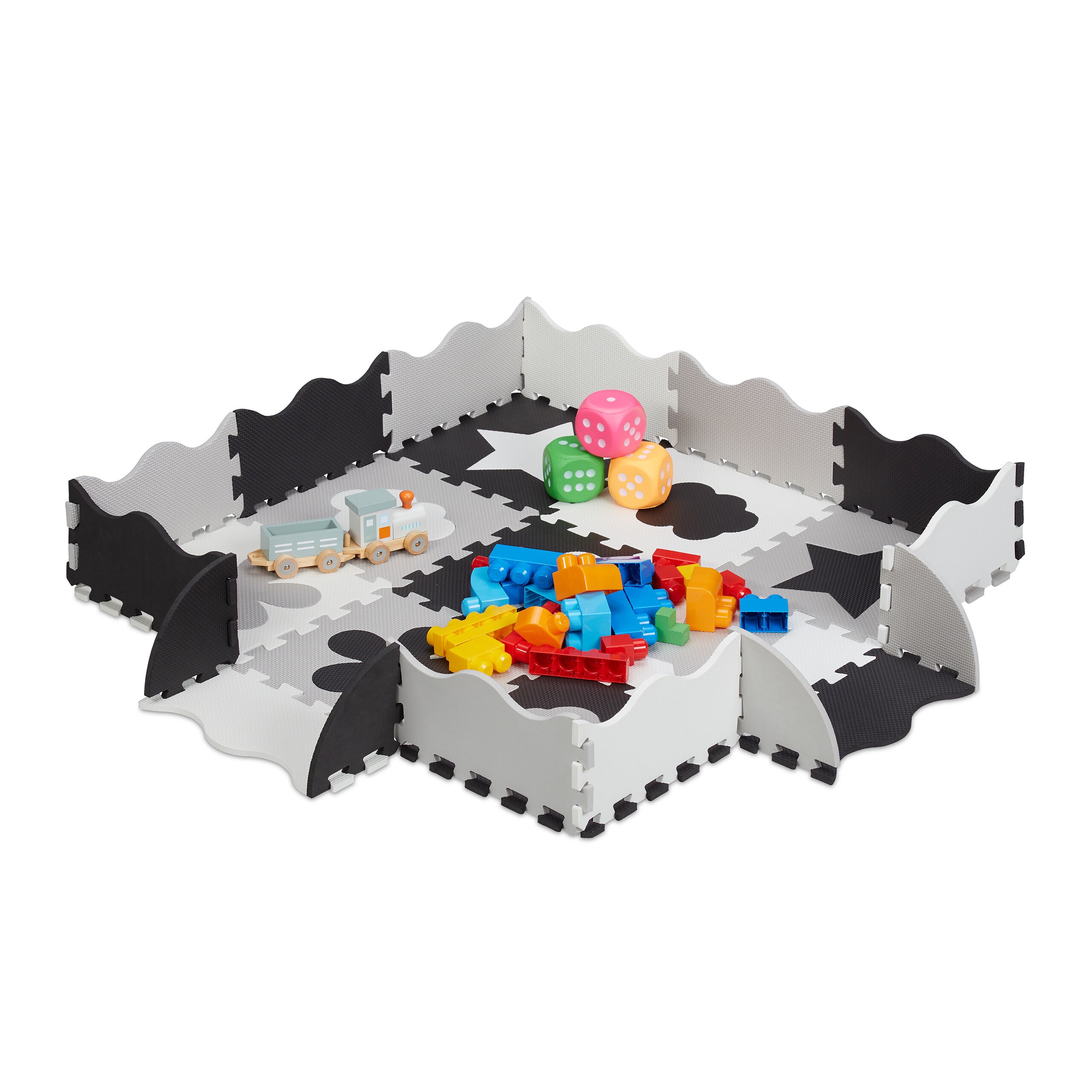 Relaxdays Tapis De Sol Puzzle 48 Pièces – EVA Sans BPA, 30x30 Cm, Surface 4,32 M², Amorti Pour Sport Et Jeux, Bleu