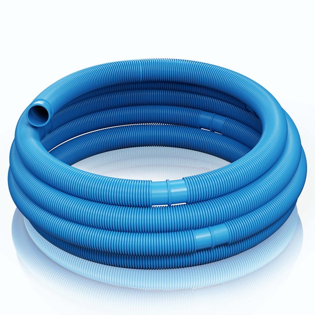 Wiltec Manguera de piscina 6 m ⌀32 mm 165 g/m azul con manguitos, manguera de bomba para piscinas, tubo de aspiración, manguera solar