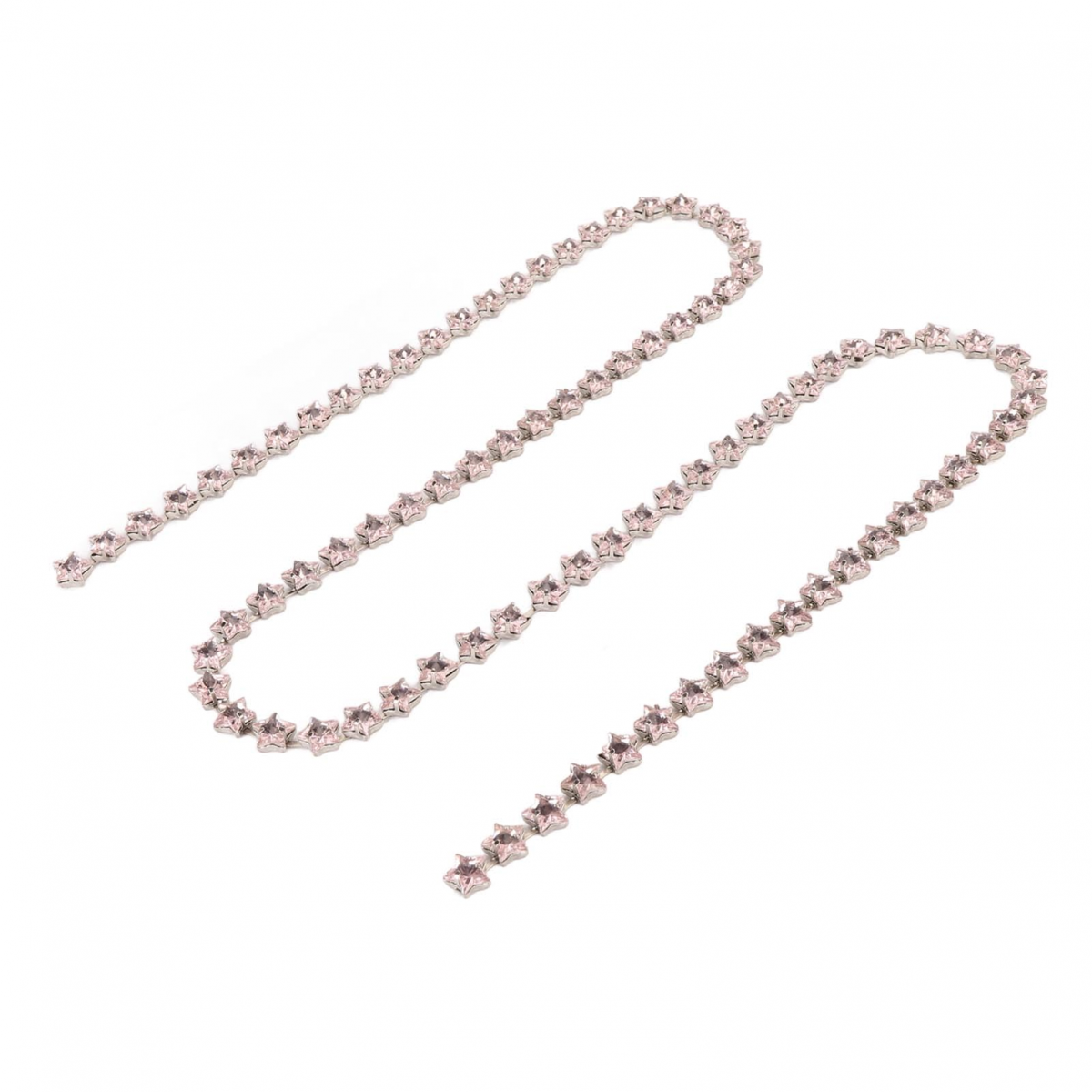 Lanț de bordură în formă de stea cu strasuri, lățime 1 m x lățime 0,4 inch, tăiabil, rezistent la decolorare, cusut, fier, pentru decorare