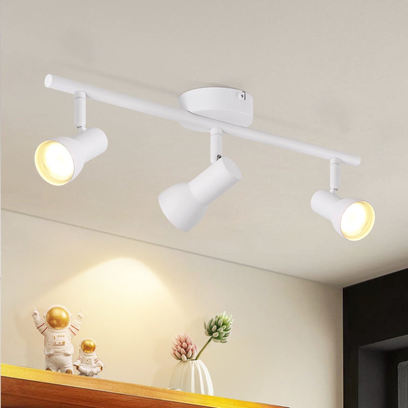 NETTLIFE 3-płomieniowy Reflektorowa sufitowy GU10, obrotowy o 350° do salonu i kuchni