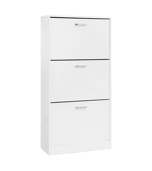 Mueble zapatero VIC de tres puertas abatibles 107x60x17 cm en color Blanco mate