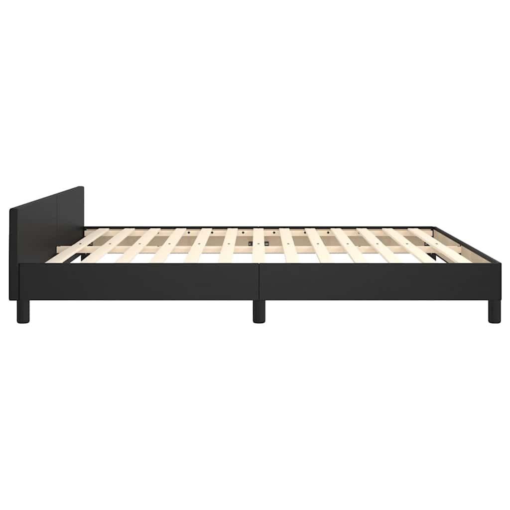 Cadre de lit avec tête de lit, sans matelas, noir, 180 × 200 cm - 6