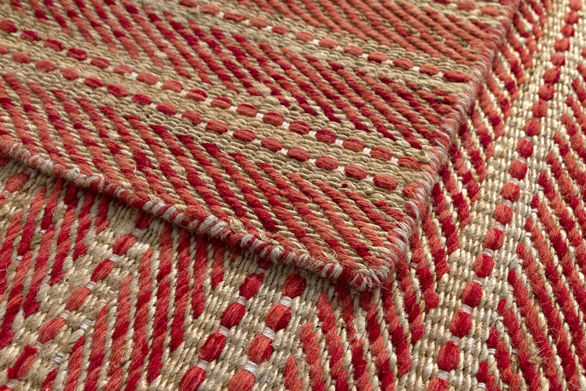 Hamid - OLIVIA ROUGE 230x160cm - Tapis de Jute et laine décoratif pour chambre, salle à manger, salon - 5