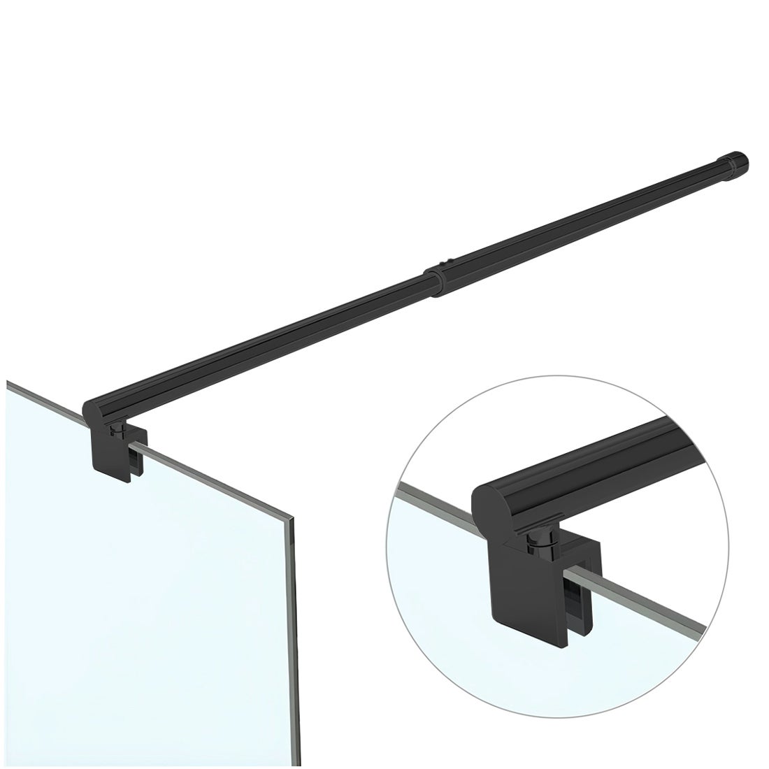 WSPORNIK STABILIZATOR DRĄŻEK KABINY ŚCIANKI PRYSZNICOWEJ REGULOWANY OKRĄGŁY TELESKOPOWY Z REGULACJĄ OD 75 DO 125CM