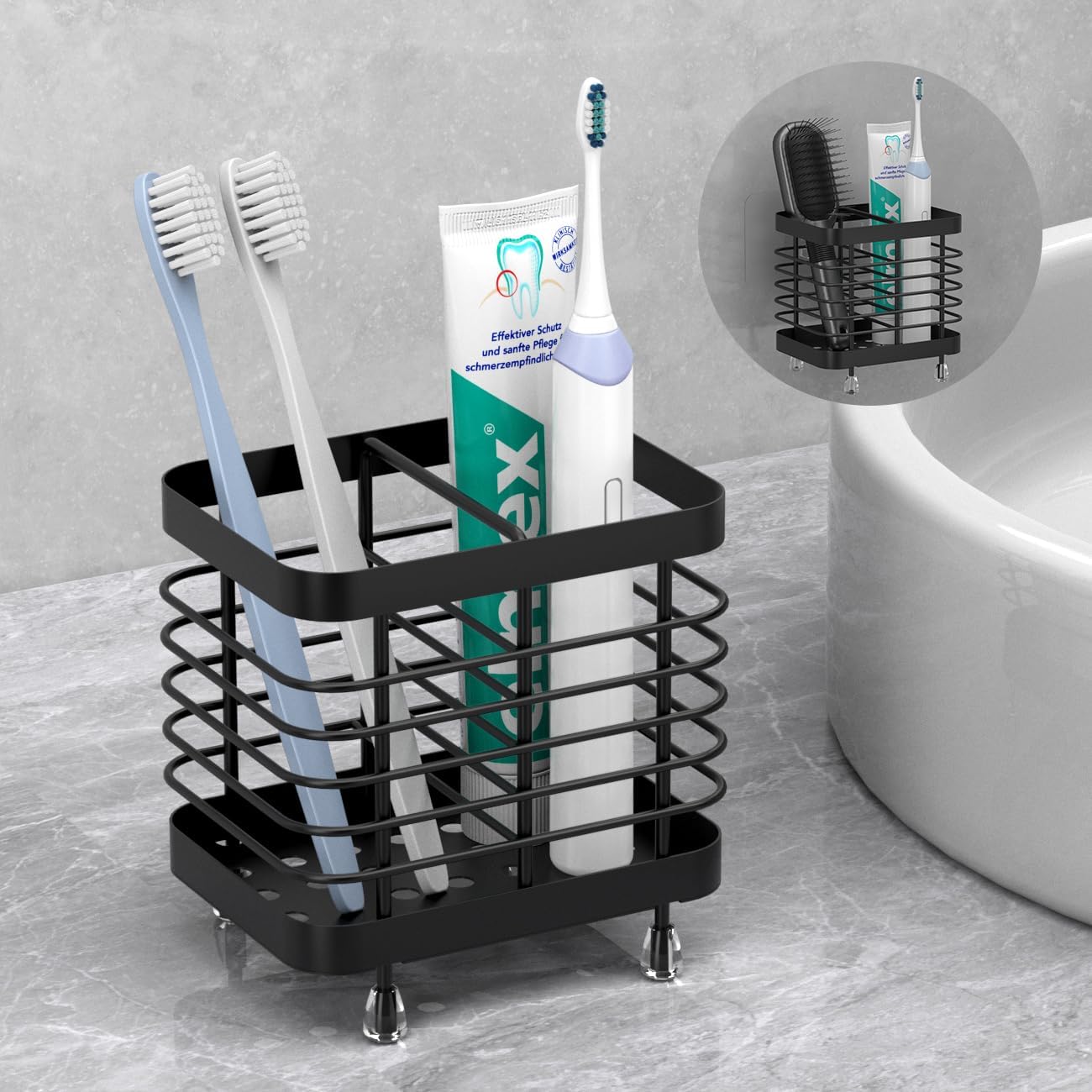 Support de rangement pour brosse à dents de salle de bain, porte-brosse