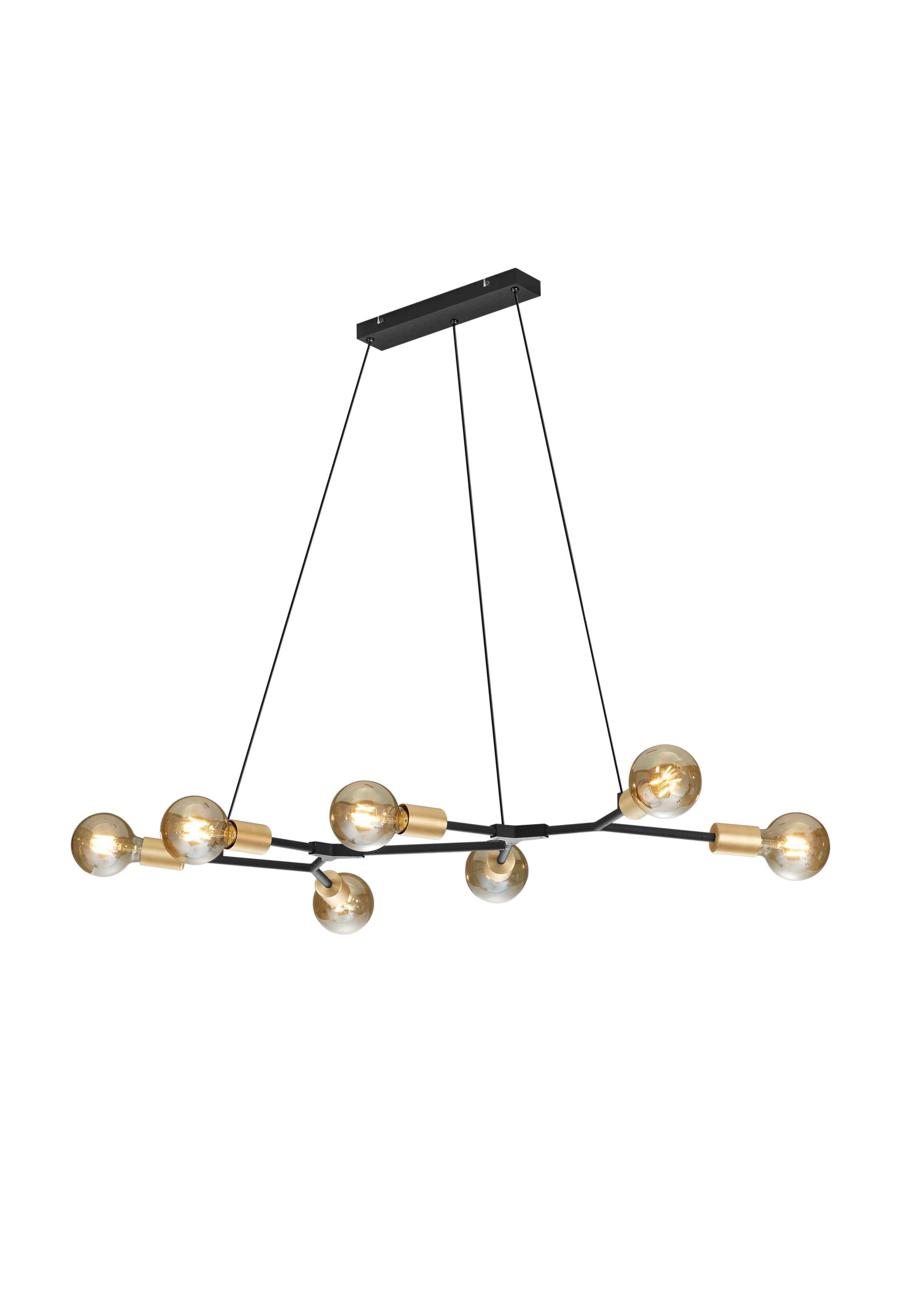 Lampa wisząca CROSS czarno-złota 7xE27x28W metal wym:150x91x45cm IP20 Trio