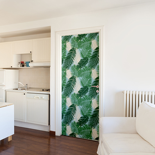 Pegatina de la puerta, pegatina decorativa decorativa fougères para puertas por wsh, 204 cm x 83 cm