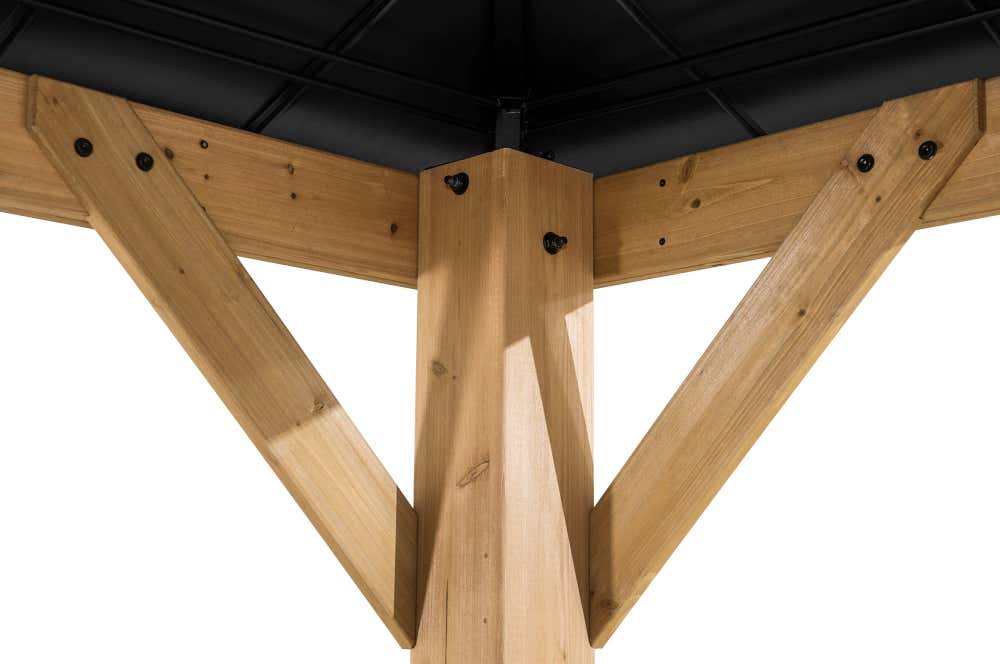 Pavillon de jardin Ernir Sunjoy, 4.5x3.9m dim. ext. (cas échéant incl. débord de toit) naturel, épaisseur paroi : 17,8m² superficie totale - 9