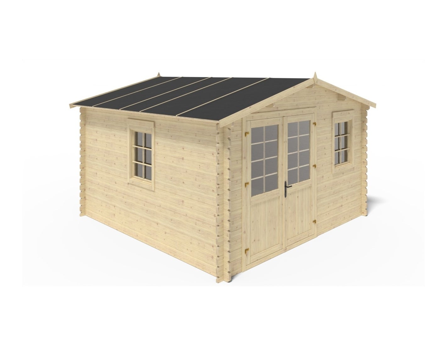 Abri de jardin en bois - 16m2 - 4x4m - Ep. 40mm - Couleur: naturel - DOM611 - ALTANKA - 7